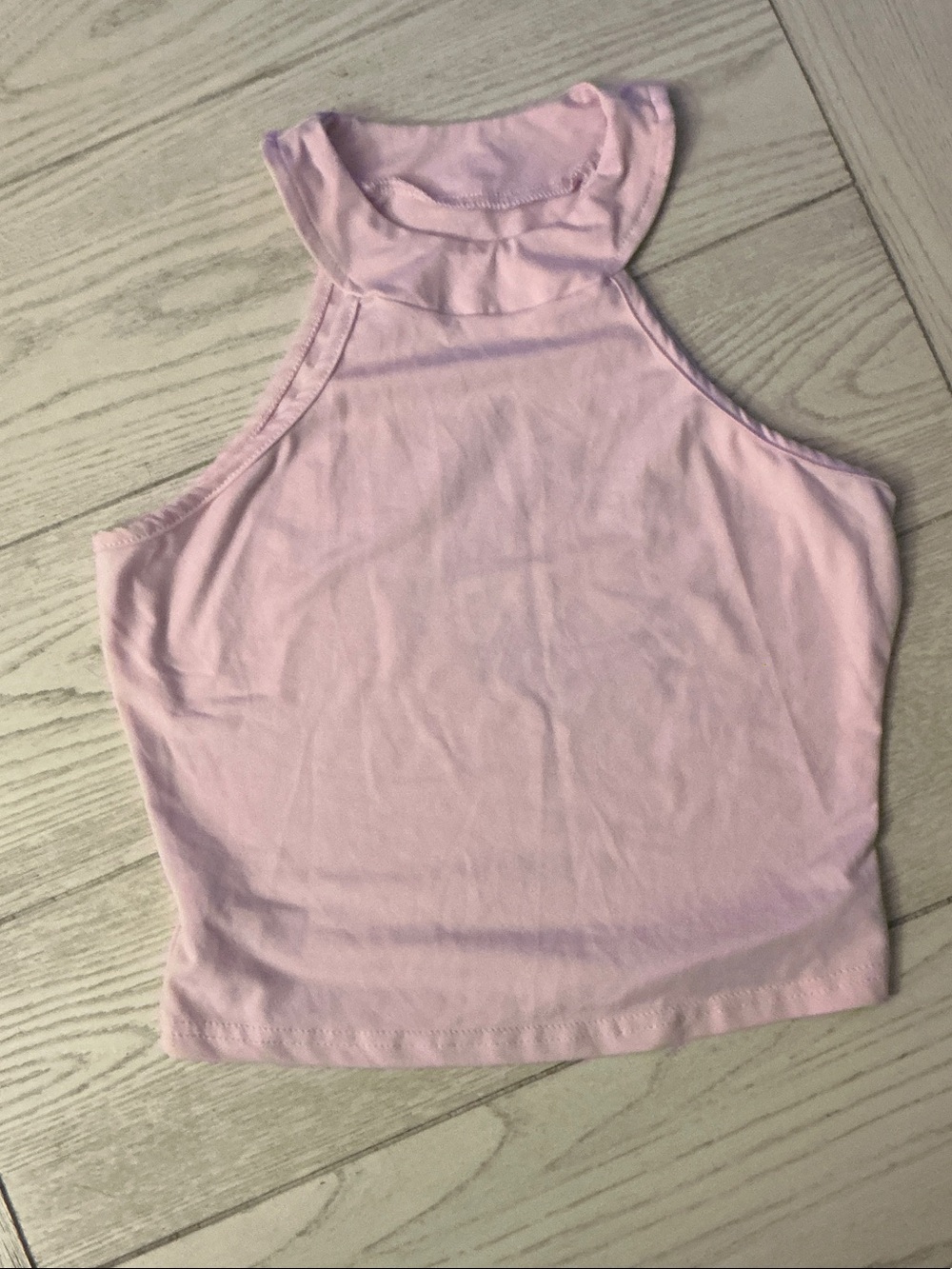 Sleeveless Pink Halter Crop Tank Top